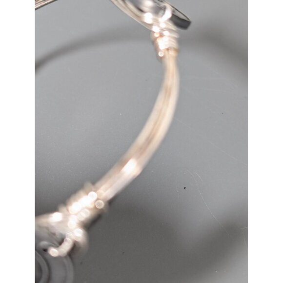 Bourbon and Boweties Horse Equestrian Polo Bangle Bracelet 7.5 in Silver Tone - Picture 9 of 10
